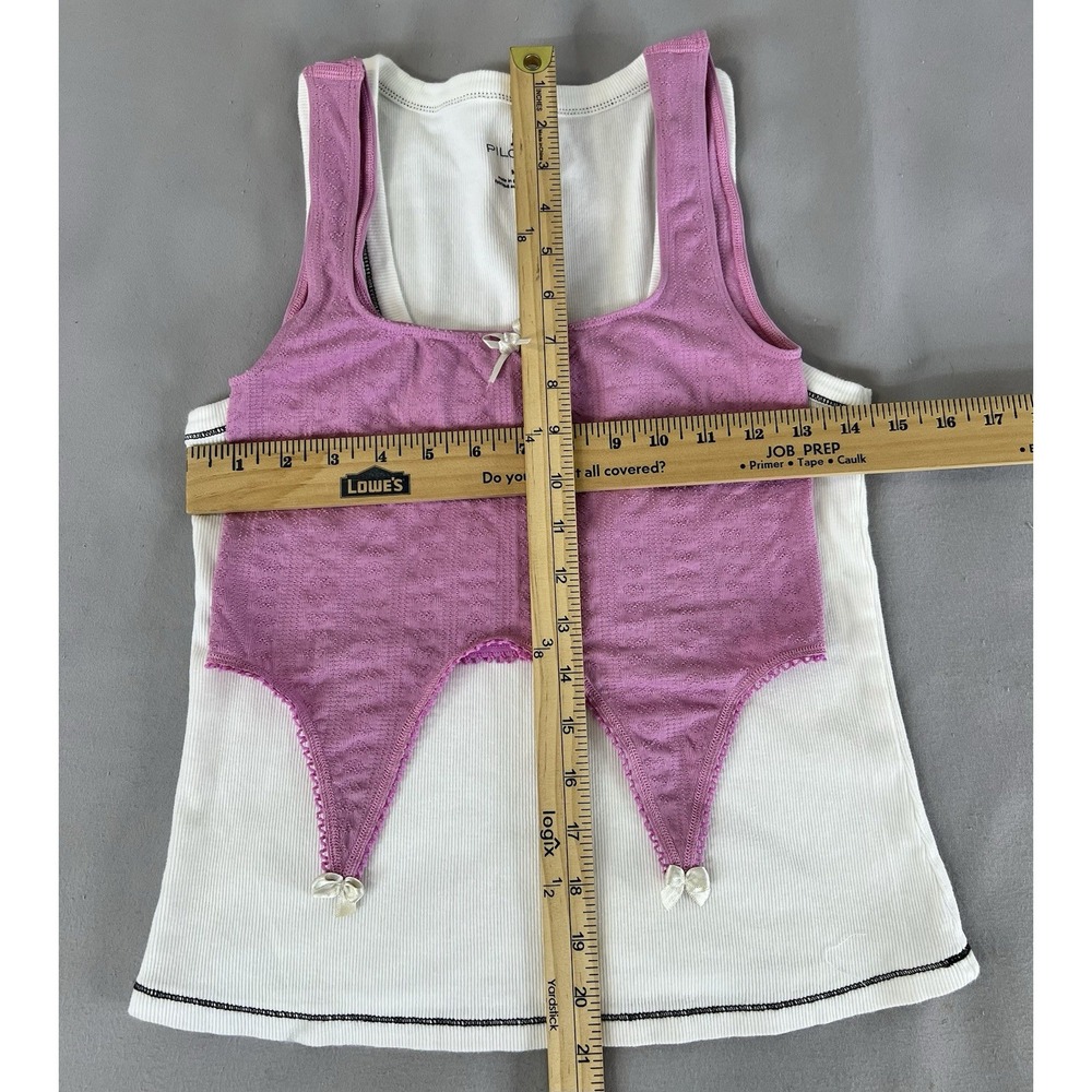 Anthropologie Pilcro Lot Of 2 Tanks Tops‎ Sz Medium White / Pink - Picture 10 of 11